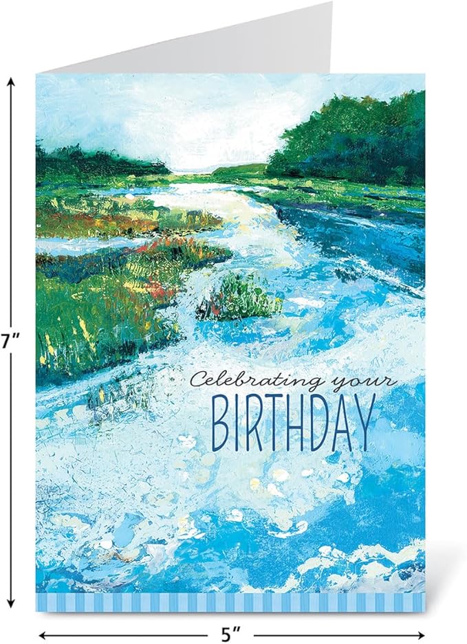Current Wild America Birthday Greeting Cards by Gregory Gorham - Set of 8 (4 Designs), Large 5" x 7", Happy Birthday Cards with Sentiments Inside