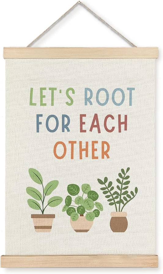 LUVADIAN Let's Root for Each Other Poster Hanger Frame - Motivational Wall Art Prints Decor for Classroom Homeschool Playroom, Boho Classroom Decor, Kids Playroom Decor, 12x16 Inches