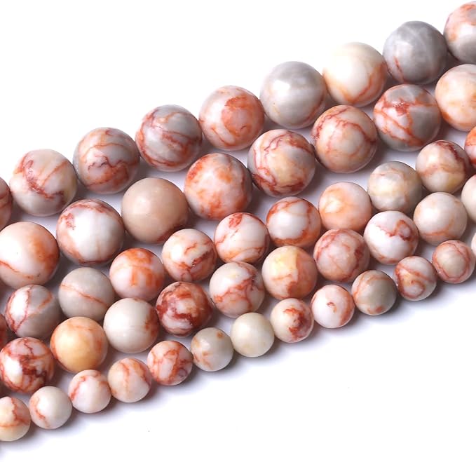 36pcs 10mm Natural Red Crazy Lace Agate Stone Beads Round Loose Spacer Beads for Jewelry Making DIY Bracelet,Energy Stone Healing Power (10mm, Red Crazy Lace Agate)