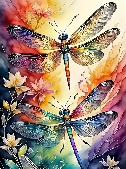 Dragonfly 5D DIY Diamond Painting Kits for Adults, Diamond Art Kits for Beginners, Full Drill Dot Painting Gem Art Kits for Home Wall Decor11.8 x15.7 Inch