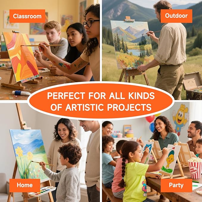 Shuttle Art Painting Canvas Panels, 36 Pack, 5x7, 8x10in (18 of Each), 100% Cotton, Primed White Canvas Boards for Painting, Blank Canvases for Kids, Adults & Artists for Acrylic and Oil Painting