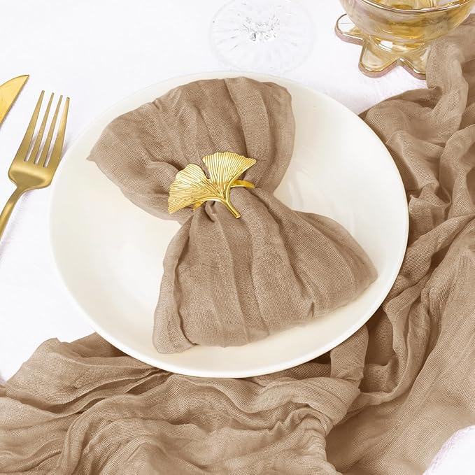 12 Pack Nude Cheesecloth Napkins Spring Cloth Napkins Set of 12 Coffee Dinner Napkins Bulk 21x21 Inches for Wedding Bridal Shower Baby Shower Valentine's Day