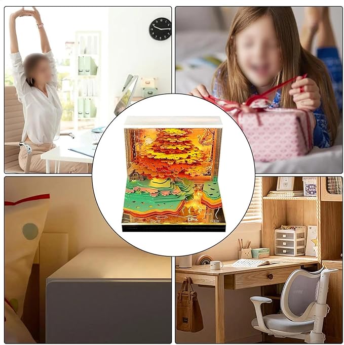 Time Piece Calendar 2026,3D Tree Tear-Away Memo Pad Creative Desk Calendars,3D Notepad Paper Carving Art Sticky Notes,3D Calendar 2026 Suitable for Room and Office Desktop Decoration