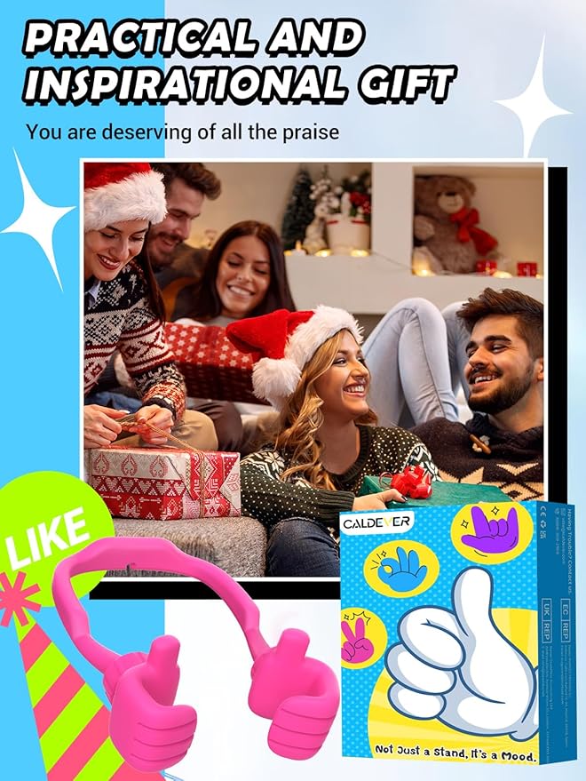 Stocking Stuffers for Teens Girls Boys Adults Cell Phone Stand: UPGRADE Adjustable Thumbs Up Lazy Phone Holder for Desk Cool Gadgets Fun Birthday Gift Ideas for Kids Teenager Women Gifts for Christmas
