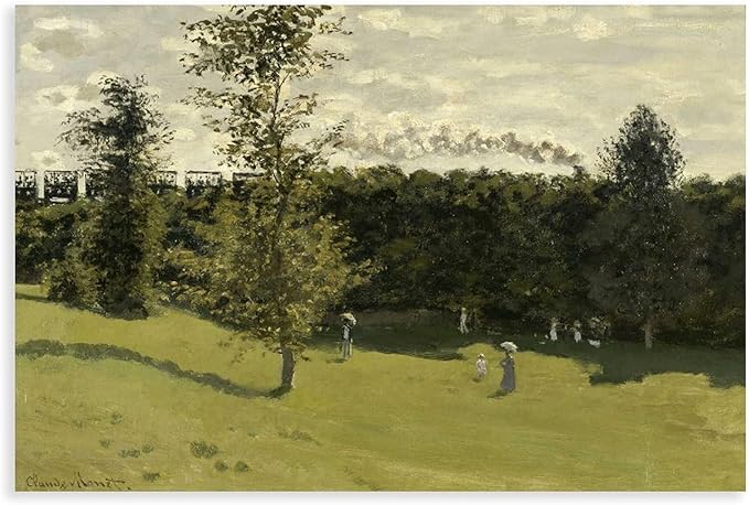 40+ Monet Famous Print Posters Train Dans La Campagne by Claude Monet Impressionism Poster Print for Room Aesthetics Canvas Wall Art Print Unframe 12×18inch(30×45cm)