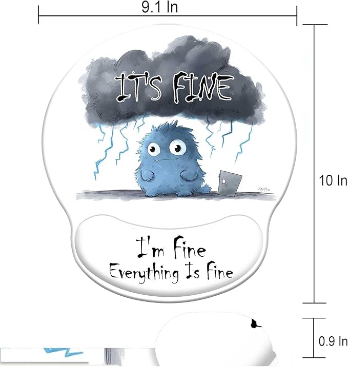 Cute Ergonomic Mouse Pad with Wrist Rest, Gaming Mouse Pad with Wrist Support, Funny Mouse Pads for Desk, Computer Mousepad with Non-Slip Pain Relief PU Base, Cute Office Desk Accessories