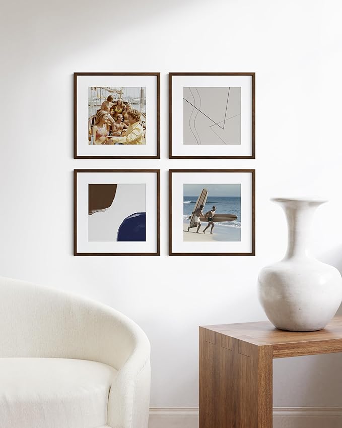 HAUS AND HUES Walnut Square Frames Set of 4-16x16
