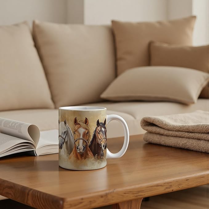 Horse Mug 11 oz, Horse Gifts for Women Men, Gifts for Horses Lovers Coffee Cups Ceramic, Animal Lover Gift Ceramic Mug for Coffee Tea Hot Cocoa Home Office Work