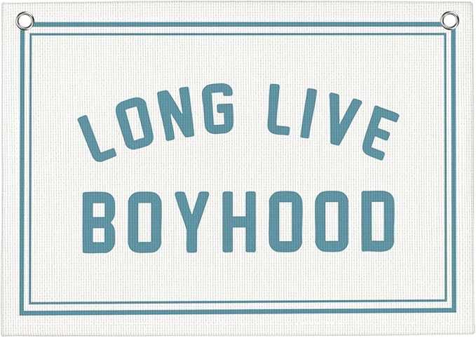 Light Blue Long Live Boyhood Boys Room Playroom Wall Decor Vintage Sports Decor for Nursery Playroom Kids Bedroom Dorm Toddler Decorations 22x28 Inch