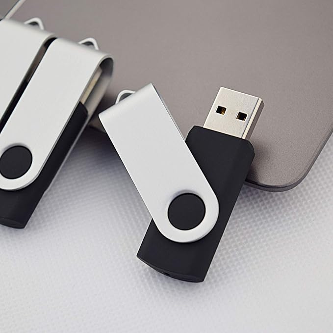 KOOTION 50pcs 1GB USB Flash Drive 1 GB Flash Drives 50 Pack Thumb Drive Swivel Memory Stick Jump Drive, Black