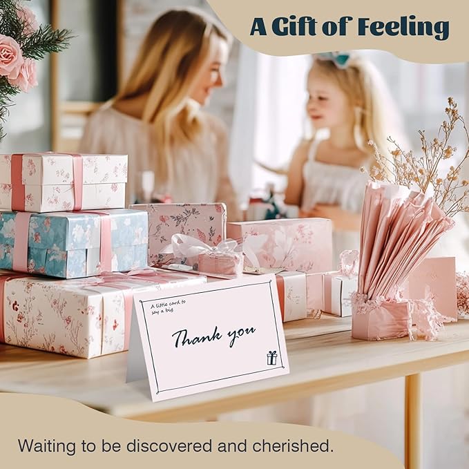 32 Pack Thank You Cards with Envelopes and Sealing Stickers, 4x6 Inch Blank Notes, Hand Painted Designs, 300gsm Premium Cardstock, Bulk Cards for Wedding, Graduation, Baby Shower, Anniversaries