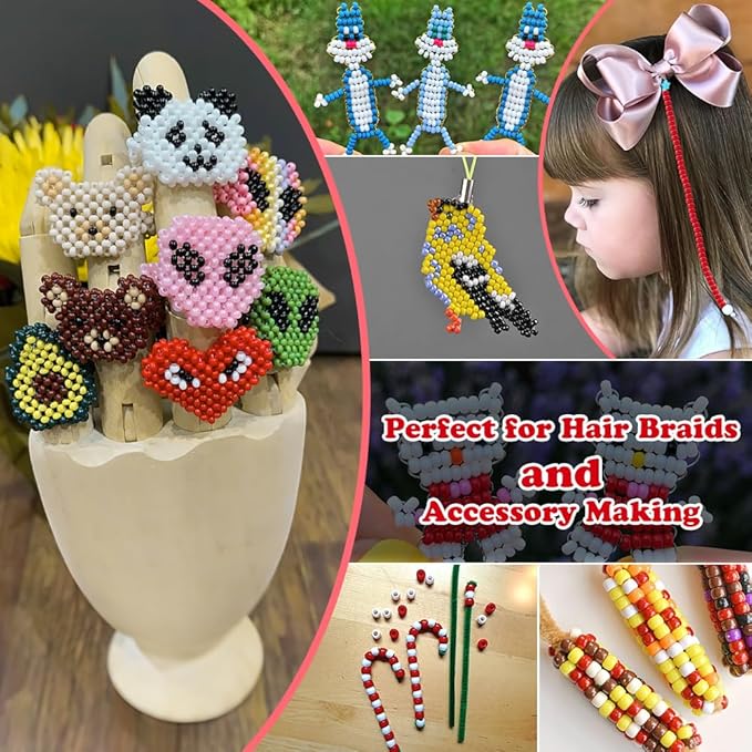 QPIXVB 1100PCS Red Pony Beads,Christmas Beads for Jewelry Making,Friendship Bracelet Bead Kit for Crafts,Bulk Pony Bead for Christmas DIY Crafts Gifts