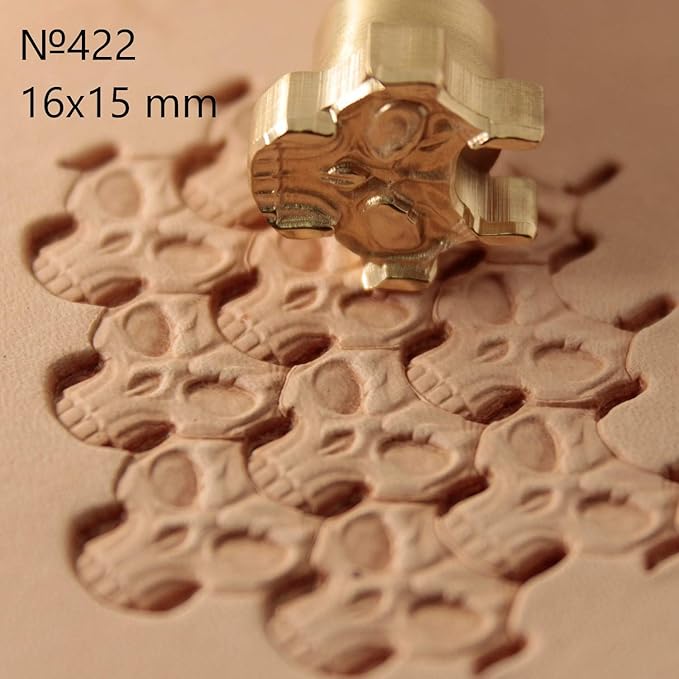 DandS ltd Leather Stamp Tool, Skull, Professional Steel Craft Tool for Leatherworking, Embossing, Carving & Stamping Leather Projects, Belts, Wallets & DIY Projects Compatible with Mallet #422