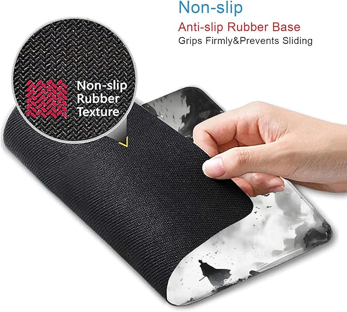 Mouse Pad, Anime Samurai Fighting The Devil Mouse Pads for Desk,Soft Computer Mouse Mat Square Waterproof Non-Slip Rubber Base Gaming MousePads for Women Men,Laptop,Office