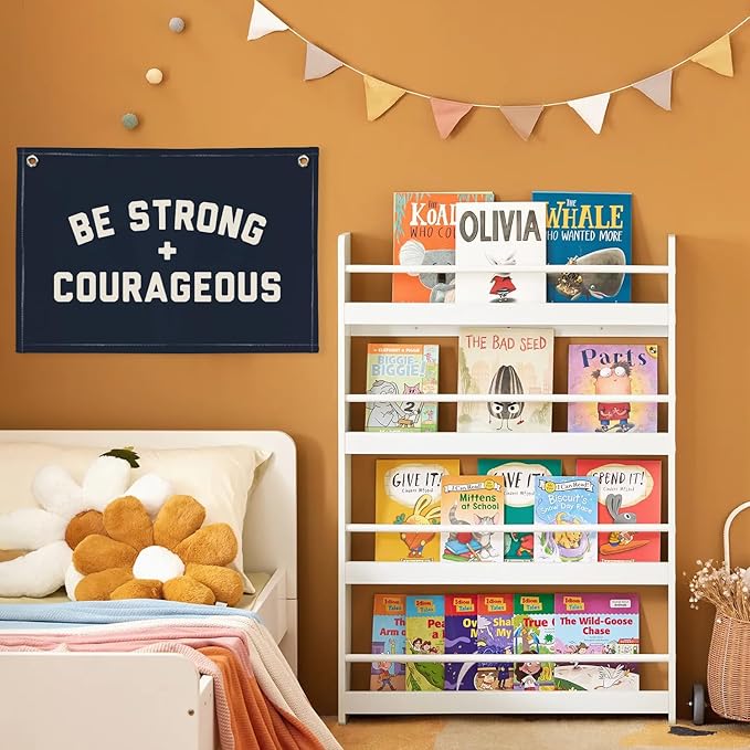 Motivational Quotes Boys Room Decor，Be Strong Courageous Joshua 1:9 Bibie Nursery Playroom Wall Decor,Classroom Must Haves, Teen Dorm Toddler Wall Hanging Canvas Banner 30x20 bestrong