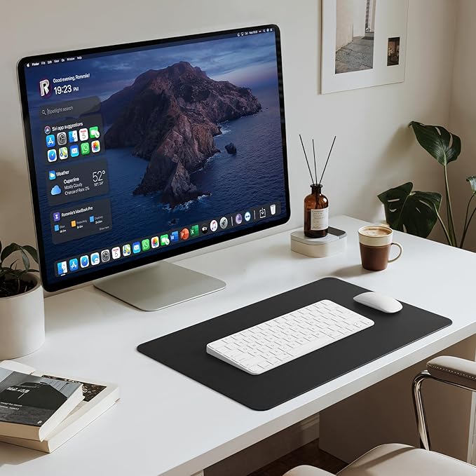 Jotsome Leather Desk Mat, Non-Slip Desk Blotter Pad - Desk Protector for Office, Home, Lap Desk, Laptop, and Desktop, Gift for The Holidays or Christmas (Black, 17" x 12")