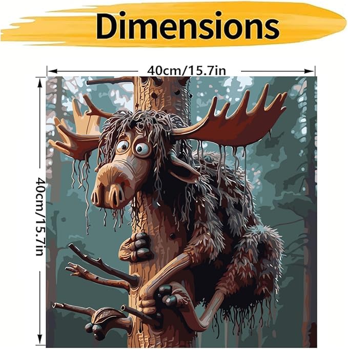 CHWGLFGG Paint by Numbers Kit for Adults Beginner, Deer Adult Paint by Number Kits on Canvas, DIY Acrylic Oil Easy Painting by Numbers for Home Wall Decor 16X16 inch (Without Frame)