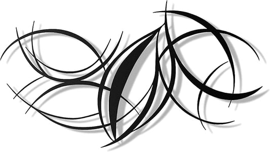 pluviart Modern Abstract Metal Wall Art – Black Curved Lines Sculpture for Living Room, Bedroom or Office – Large 3D Contemporary Home Decor – Minimalist Iron Wall Accent (30”x17”)