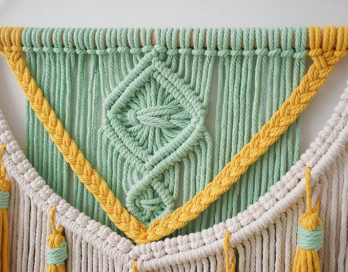 BMIDRUT Macrame Wall Hanging Boho Home Decor Handmade Macrame Tapestry Woven Decoration for Bedroom Living Room Apartment Dorm Gallery 18x28 Inch (A)