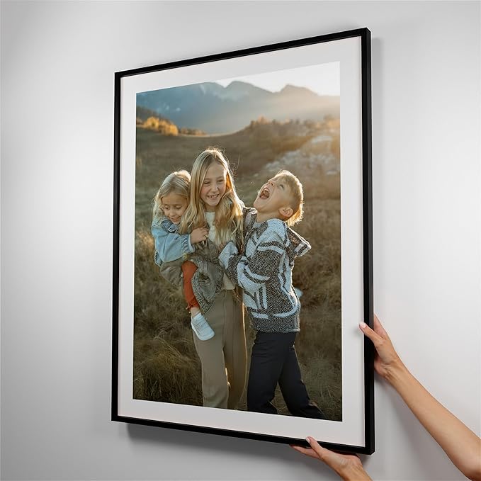 Mixtiles Official Custom Photo Tiles - Magnetic Wall Frames - Adhesive Sticker, no Nails - Personalized Printed Photos - Various Sizes and Frames - 27x36-1-Tile - Border Black