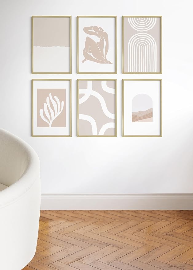 HAUS AND HUES 16x24 Gold Metal Picture Frames - Premium Aluminum with Hanging Hardware, Shatterproof Plexiglass - Perfect for Home or Office (16x24 in, Gold, Set of 6)
