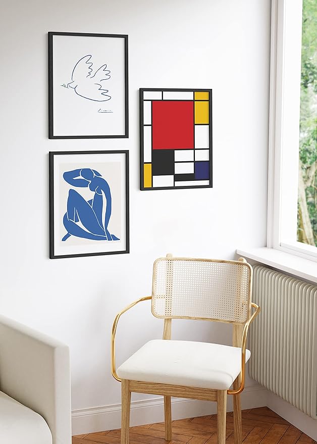HAUS AND HUES 18x24 Black Oak Frame Set of 3 - Wooden Poster Holders for Wall Art
