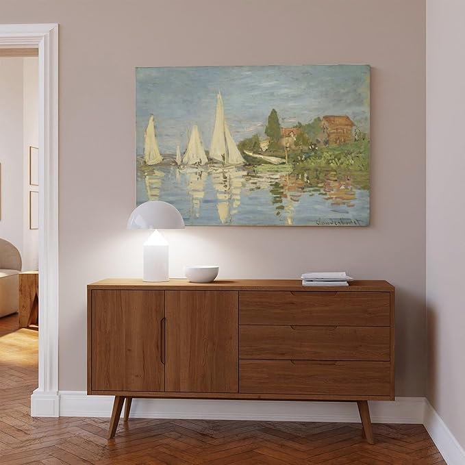 CFIOZYOS 40+ Monet Famous Print Posters Regattas at Argenteuil by Claude Monet Impressionism Canvas Art Poster And Wall Art Picture Print Modern Family Bedroom Decor Posters Frame 24×36inch(60×90cm)