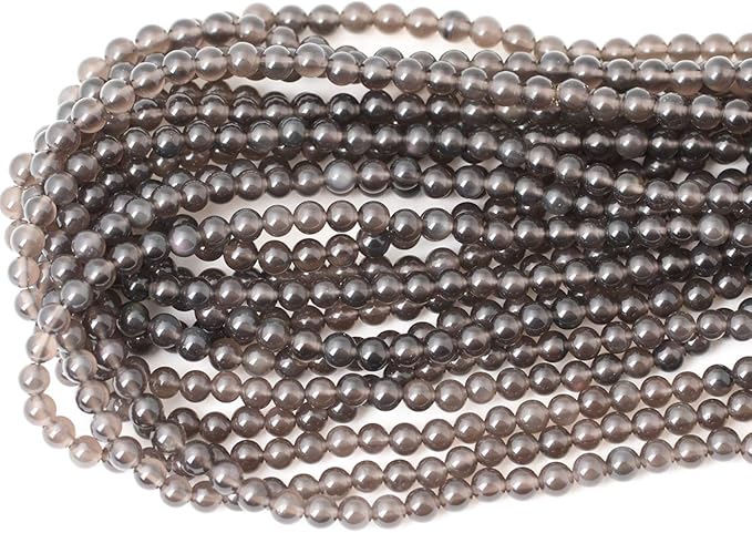 60PCS 6mm Natural Ice Obsidian Gemstone Round Loose Beads Crystal Energy Stone Healing Power for DIY Jewelry Making 1 Strand 15"