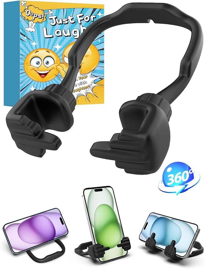 Stocking Stuffers for Teens Boys Gifts for Men Adults: Lazy Cell Phone Stand Unique Gesture Phone Holder for Desk Gifts for Teenager Girls Women Cool Gadget Funny Christmas White Elephant Gag Gifts