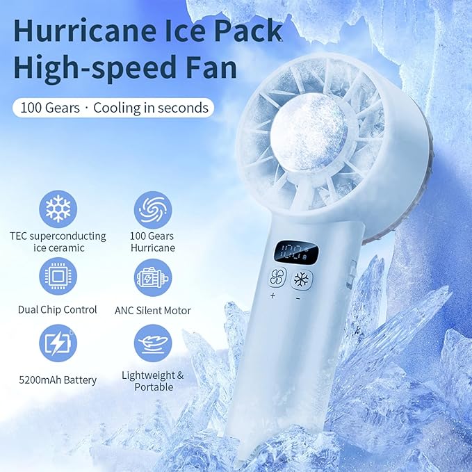 Portable Handheld Mini Turbo Jet Fan - USB Rechargeable with 12-16 Working Hours & Built - in Power Bank, Ideal for Outdoor/Travel/Vacation/Concerts