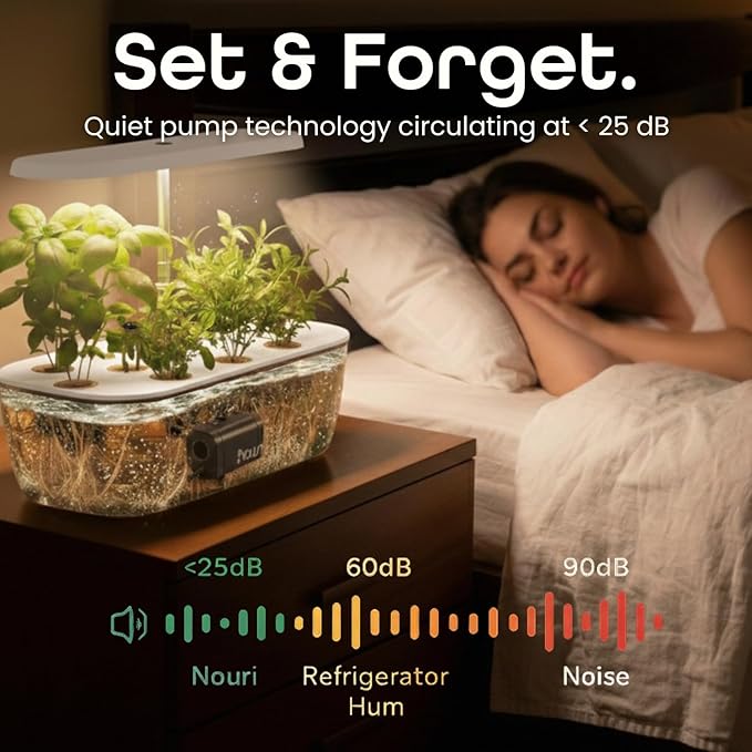 Nouri 12 pod APP Smart Garden for Home Cooks | Heirloom Tomato | Hydroponics Growing System | LED Grow Lights | Indoor Herb Garden Kit | Herb Growing Kit Indoors for Plant Lovers, Gardeners, Kitchen