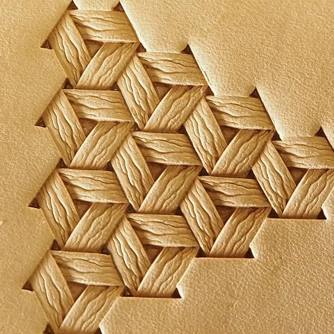 DandS ltd Leather Stamp Tool, Basket Weave, Professional Steel Craft Tool for Leatherworking, Embossing, Carving & Stamping Leather Projects, Belts Wallets & DIY Projects Compatible with Mallet #523B