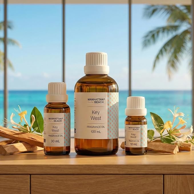 Manhattan Beach – Key West, Hotel Diffuser Oil Inspired by 5-Star Hotel Scent - Fragrance Oil for Ultrasonic and Waterless Diffusers and Crafting - 30 mL, 1 fl oz Glass Bottle