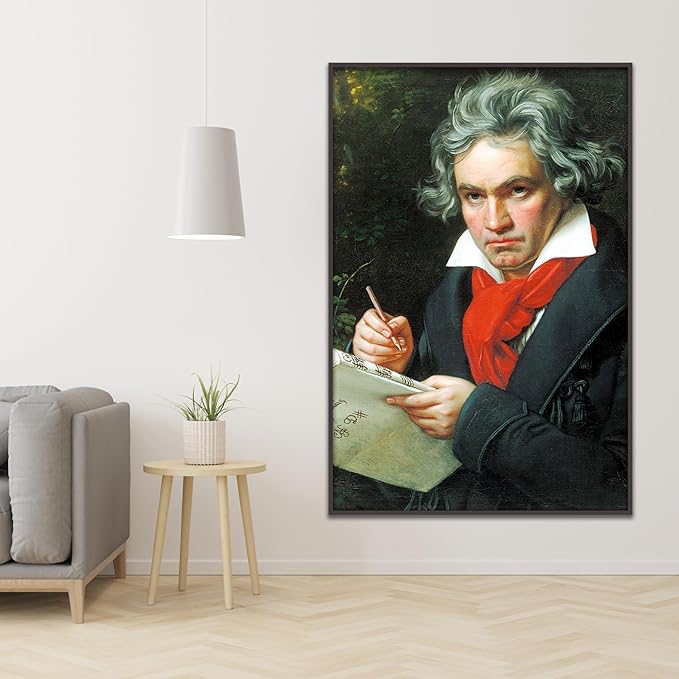 OKRA Ludwig Van Beethoven The Painting Portrait Poster When Creating Missa Solemnis Retro Classical Room Music Poster Room Aesthetic Wall Decorate Unframed(24x36inc/60x90cm)
