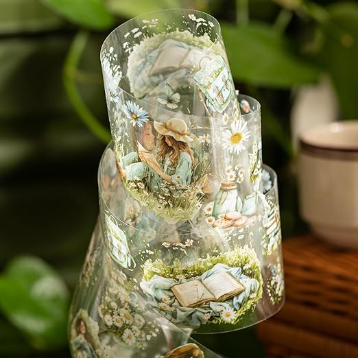 Camping PET Tapes Set, 6 Rolls of Nature Ephemera for Junk Journaling, Scrapbooking, Crafting, DIY Projects, Diaries, and Art Supplies