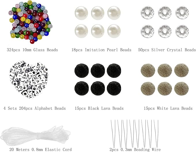 Pamir Tong 626PCS 10mm Glass Beads Jewelry Making Beads Imitative Jade Beads Bracelet Round Space Loose Beads for Earring, Necklaces-Adult Craft Supplies