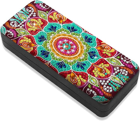 Leatrice Mandala Diamond Art Kits for Adults Small Diamond Painting Kit Gem Art Paint by Diamonds Dot Eyeglass Case Hard Shell 5d Diamond Art DIY for Beginner Women