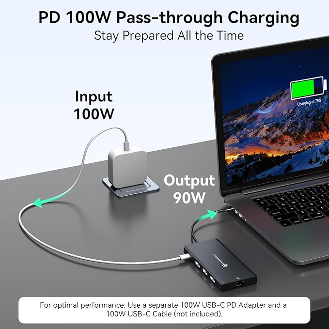 USB C Docking Station 3 Monitors 100W PD 4K120Hz 12 in 1 Thunderbolt to Triple Displayport Docking Station USB C Hub Multiple Adapter, 2xUSB-C 3.2, 2xUSB-A 3.0, SD Card, 1000Mbps Ethernet