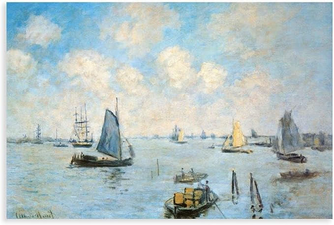 CFIOZYOS 40+ Monet Famous Print Posters The Sea at Amsterdam by Claude Monet Impressionism Canvas Poster Wall Art Print Bedroom Decor Office Room Kitchen Decor Gift Unframe 16×24inch(40×60cm)