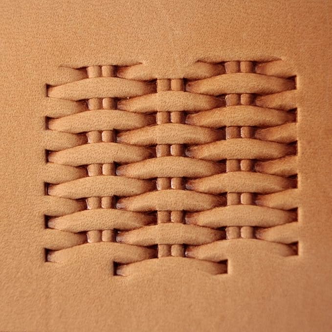 DandS ltd Leather Stamp Tool, Basket Weave, Professional Steel Craft Tool for Leatherworking, Embossing, Carving & Stamping Leather Projects, Belts Wallets & DIY Projects Compatible with Mallet #355B