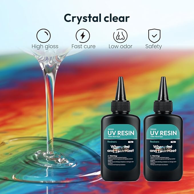 Resiners Resin Kit, Jewelry Making Kit, 190Pcs Highly Clear Resin with UV Light, Resin Accessories for Jewelry Making Keychains, Earring, Necklace DIY Crafts