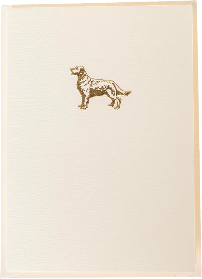 Graphique Golden Retriever Cards, Pack of 10 Cards with Envelopes, All Occasion Greetings, Blank Inside, Gold Foil Embossing, La Petite Press Collection Boxed Set, 3.25" x 4.75"