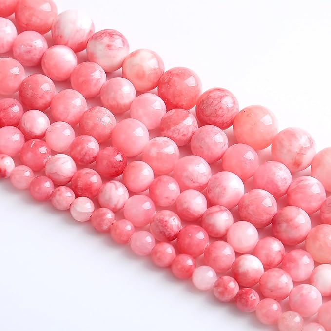 10MM 38PCS Pink Persian Jade Spacer Loose Beads for Jewelry Making DIY Bracelet Necklace