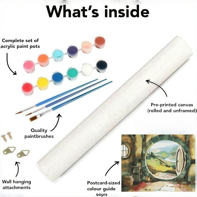 CSZPPQAF Paint by Numbers for Adults Beginner, Dream House Paint by Number Kits on Canvas, DIY Acrylic Oil Painting by Numbers for Home Wall Decor 16X20inch