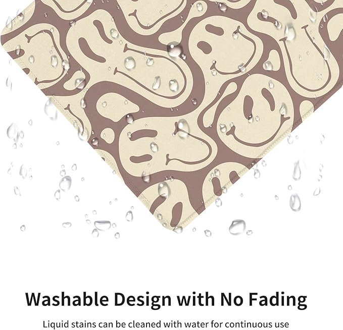 Seorsok Square Mouse Pad Cute Retro Smiley Hippie,Office Home Personalized Premium-Textured Mouse Mat Design,Waterproof Mousepad,Non-Slip Rubber Base Computer Mouse Pads for Wireless Mouse