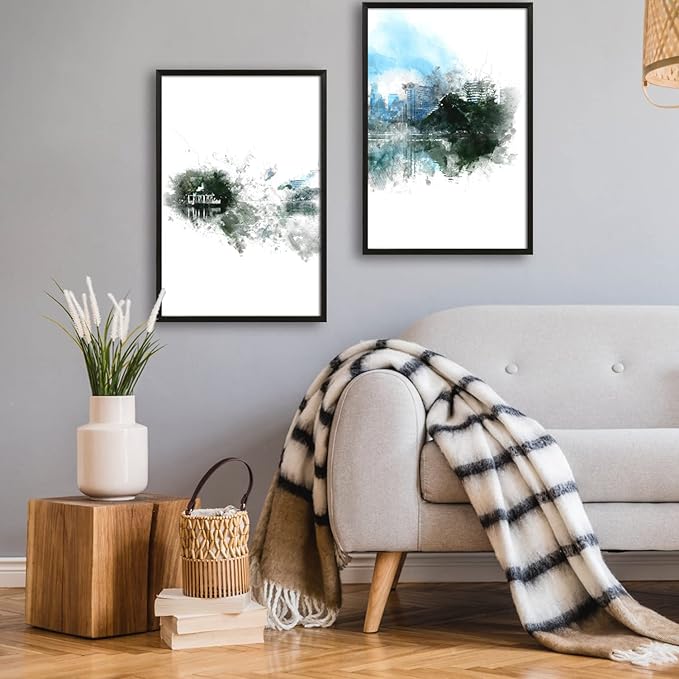 Yaetm 16x24 Poster Frame Black Set of 4, Solid Wood Frame 16 x 24 inches for Pictures, Posters & Art Prints, Wall Gallery for Horizontal and Vertical Wall Mount (4 pack, Anthracite Black)