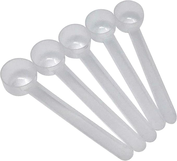 2 Tsp (2/3 Tbsp | 10 mL) Long Handle Rounded Scoop for Coffee, Protein Powder, Pet Food, Spices, Grains, Dry Goods – Food-Grade BPA-Free Plastic Measuring Spoon (Pack of 5)