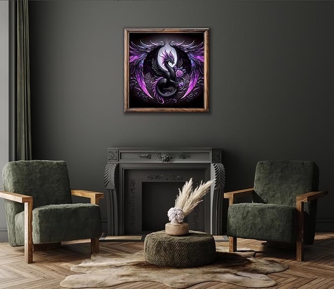 Acelii 5D Dragon Diamond Art Kits for Adults Beginners,Dragon DIY Full Round Drill Diamond Painting Kits, Paint by Diamonds Dots Gem Art Easy,Home Wall Decor 14X14 Inch
