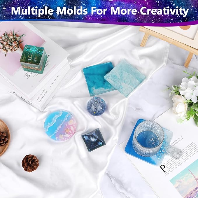 KISREL Epoxy Resin Kit for Beginners, Resin Kit with Molds, 18OZ Epoxy Kit with Dried Flowers, Measuring Cups and Resina Supplies