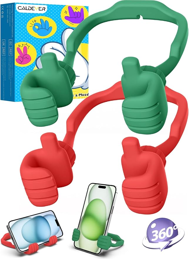 Stocking Stuffers for Teens Girls Boys Adults Cell Phone Stand: UPGRADE Adjustable Thumbs Up Lazy Phone Holder for Desk Cool Gadgets Fun Birthday Gift Ideas for Kids Teenager Women Gifts for Christmas